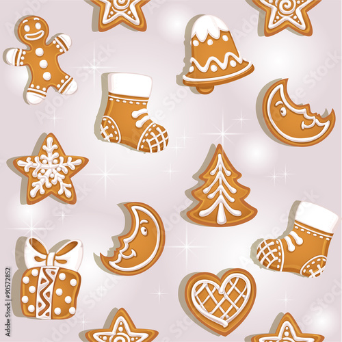 Seamless texture of Christmas gingerbread
