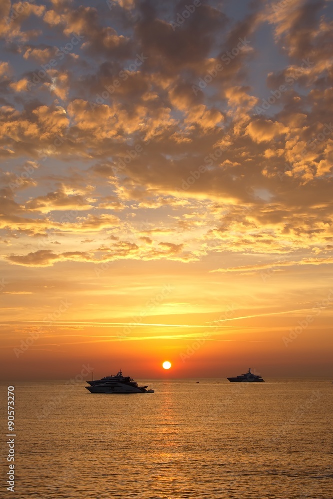Sunrise in Antibes, France, Europe