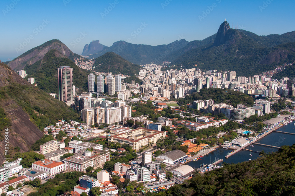View of Rio de Janeiro from the Cable Car to Urca Mountain