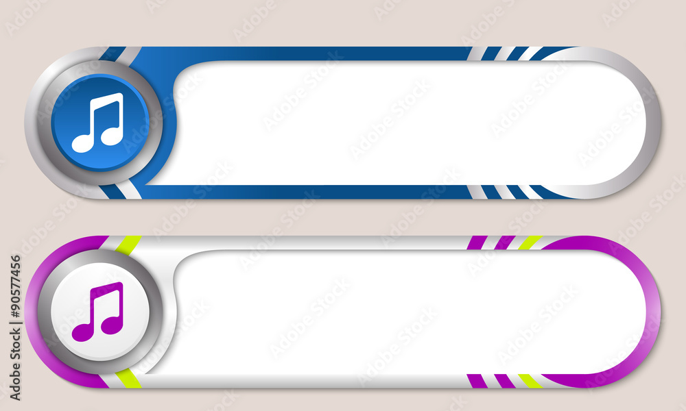 Vector buttons for your text and music symbol Vector buttons for your text and music symbol