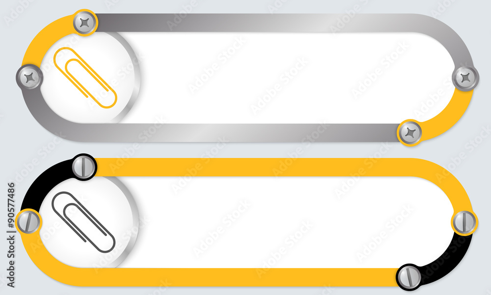 Two abstract frames for your text and paper clip Two abstract frames for your text and paper clip