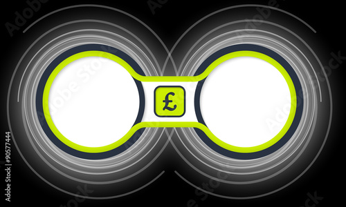 Two colored circular frames for your text and pound sterling sym