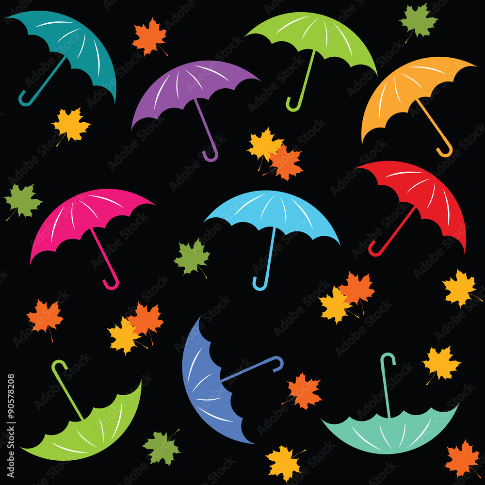 Obraz premium Seamless pattern with umbrellas