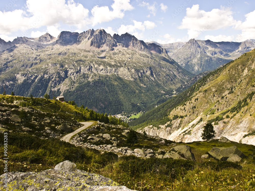 panorami di montagna a Chamonix, Monte Bianco