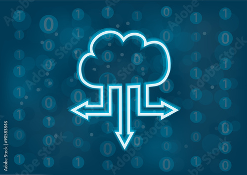 Cloud computing vector background. Concept of data transfer from the cloud. Generic digital background.