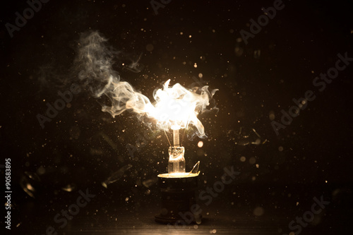 Powerful bulb explosion