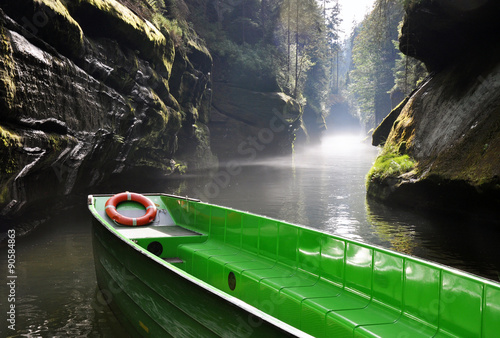 Gorges in Czech Switzerland on the Kamenice River, district Decin, Czech Republic