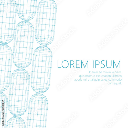 Polygonal design style letterhead and brochure. Mesh polygonal