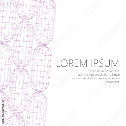 Polygonal design style letterhead and brochure. Mesh polygonal