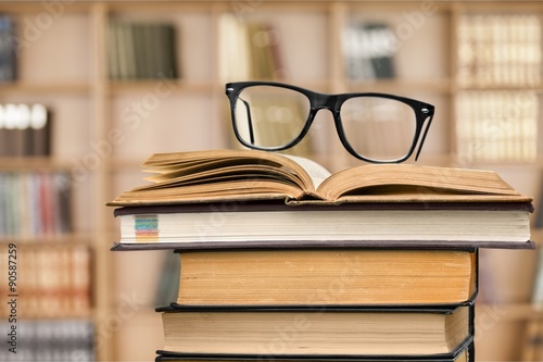 Books and glasses.