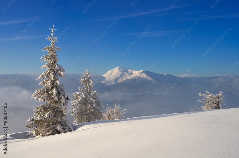 Mountain landscape in winter Mountain landscape in winter