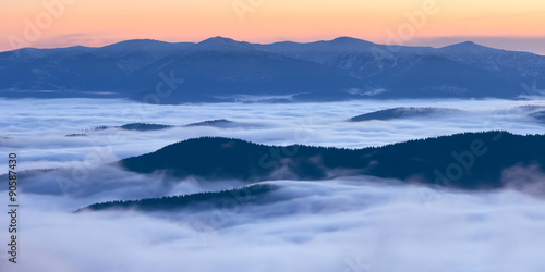 Morning fog in the mountains © Oleksandr Kotenko