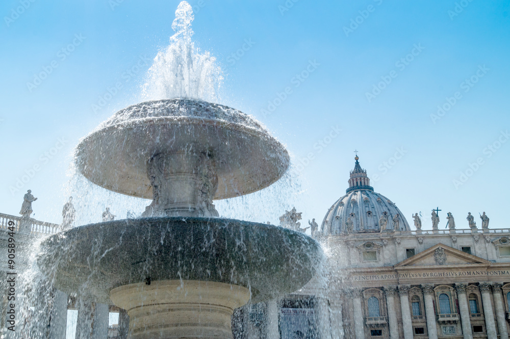Vatican, St. Peter's square, fountain. Rome