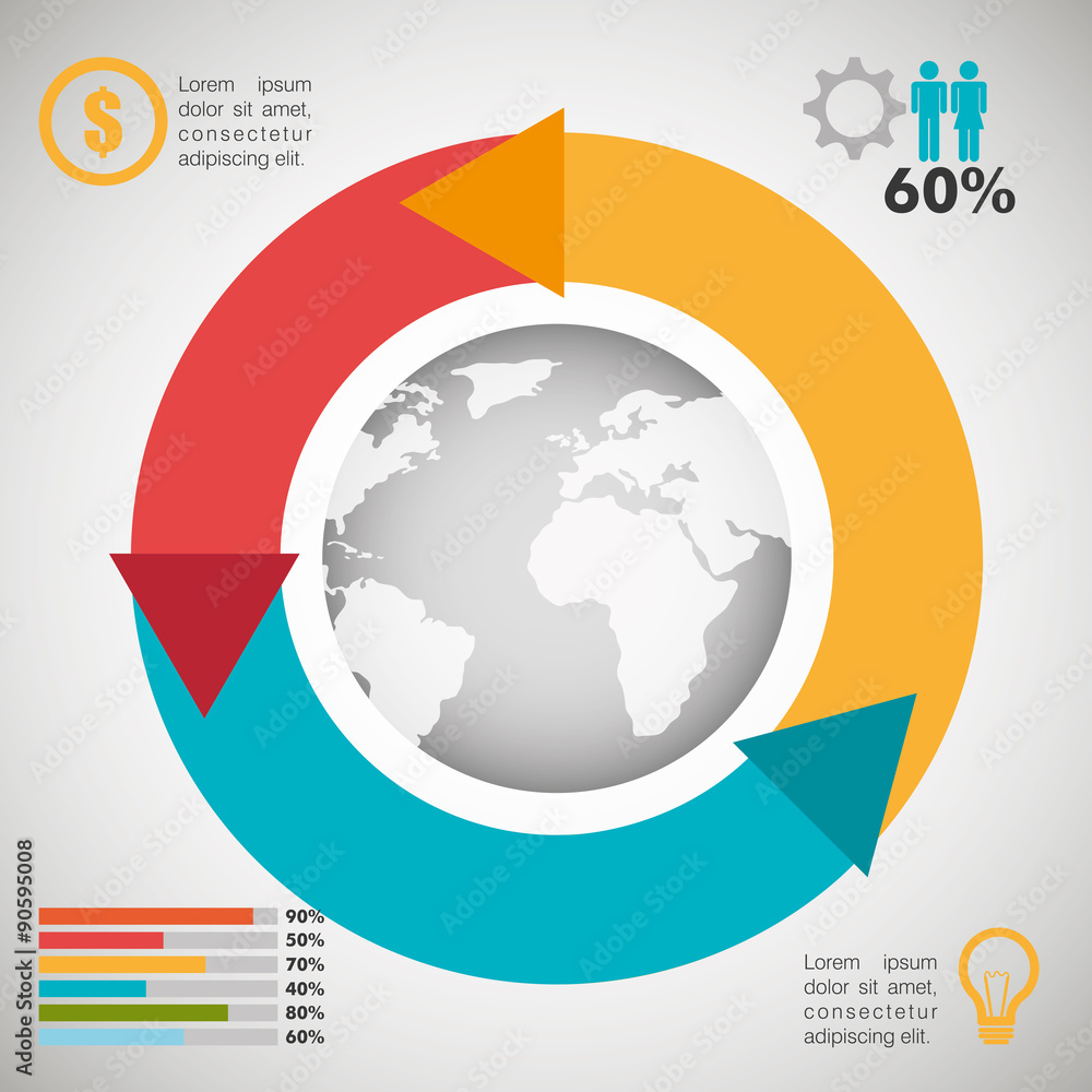 World infographic design. World infographic design.