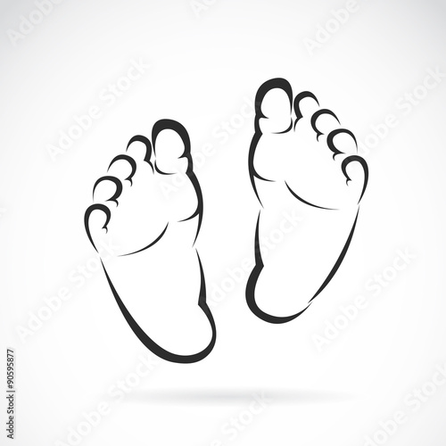 Vector of baby foot design on white background.