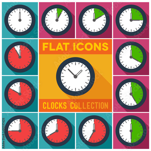 Set of clocks with 10 minutes interval