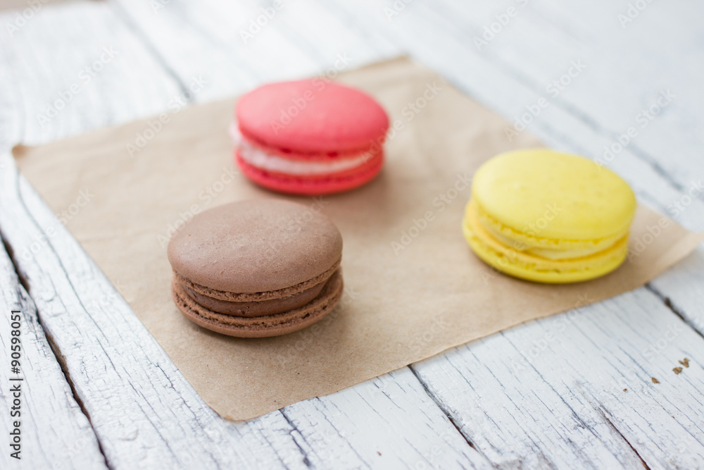 Obraz premium French colorful macarons.