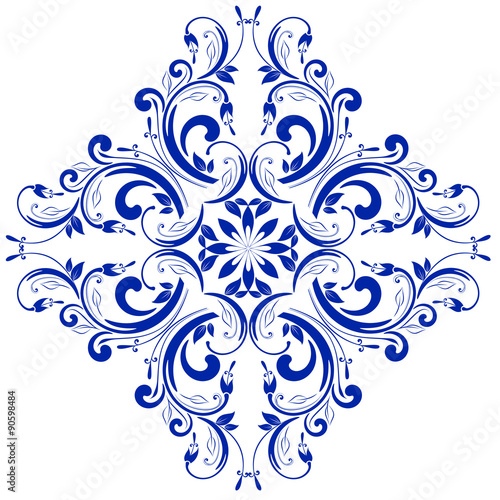 Ornamental floral element for design in vintage stile.