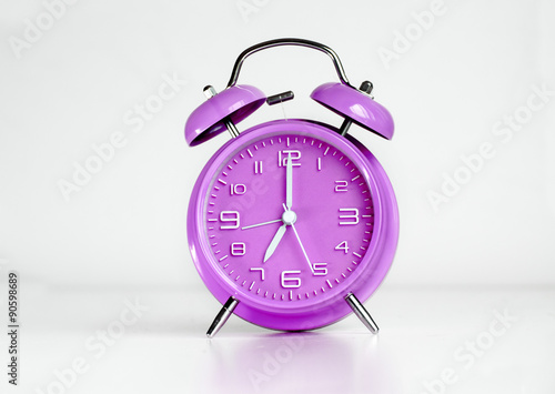 Purple analog retro twin bell alarm clock