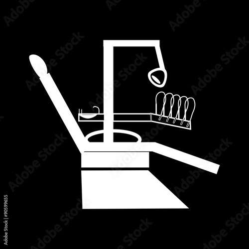 Dental chair medical technology silhouette