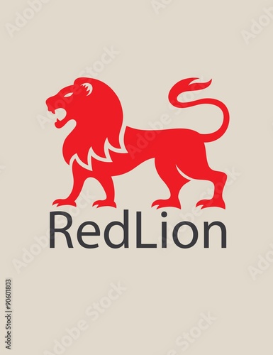 Fototapeta Naklejka Na Ścianę i Meble -  Red Lion Logo, art vector design