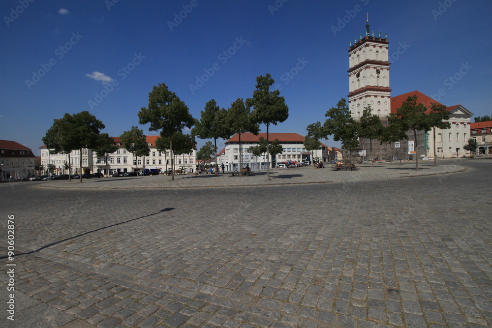 Neustrelitz, Marktplatz mit Stadtkirche