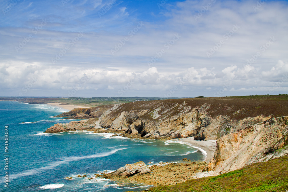 Obraz premium Cliffs of Presqu'ile de Crozon, Brittany, France