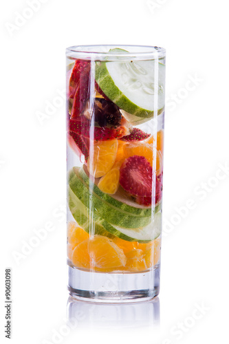  infused water mix of orange, strawberry and cucumber