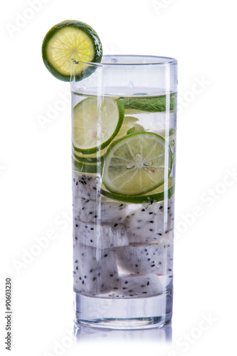  infused water mix of dragon fruit and lime
