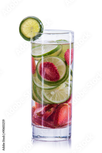  infused water mix of strawberry and lime
