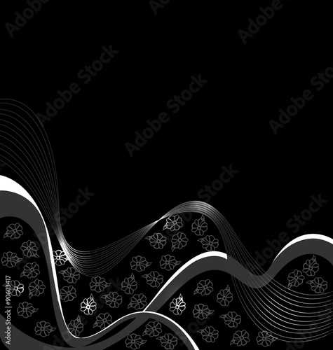 black and white floral pattern