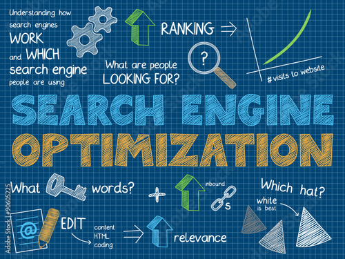 SEARCH ENGINE OPTIMIZATION (SEO) Vector Graphic Notes