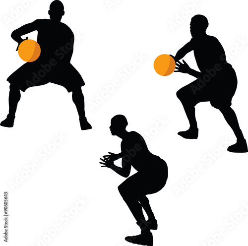 basketball player silhouette in hold pose