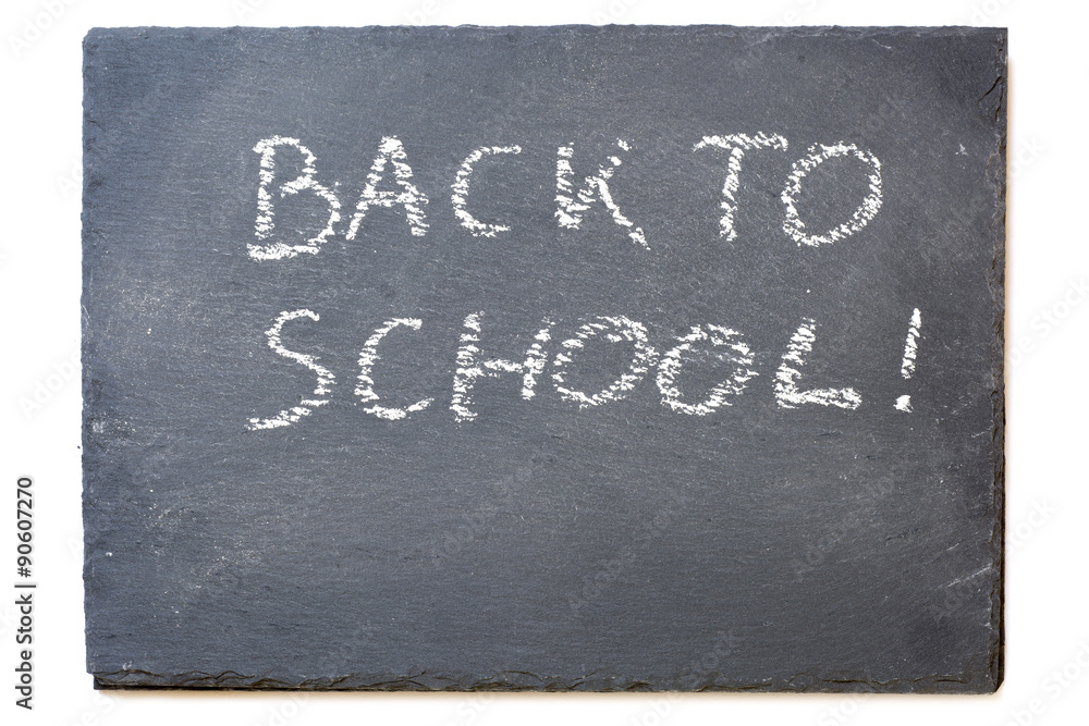 Fototapeta premium blackboard or chalkboard with the message: Back to school, isola