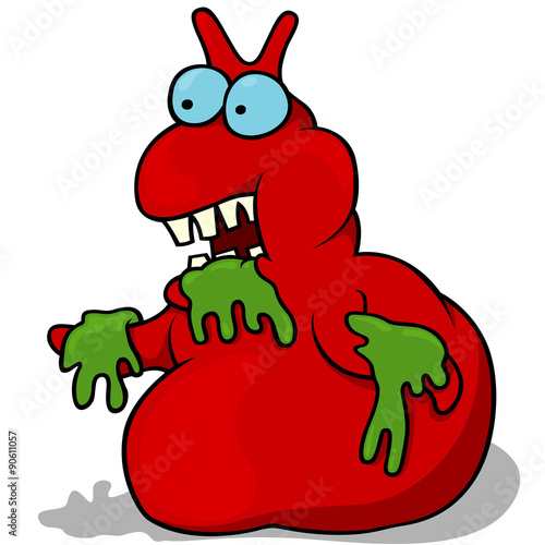 Garbage Monster - Colored Cartoon Illustration, Vector