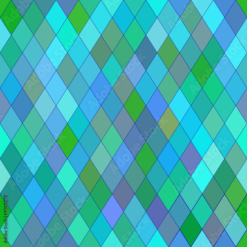Vector seamless pattern with rhombs. Abstract blue texture. Geom