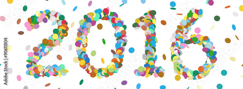 Abstract Confetti Year Date - 2016 - Colorful Panorama Vector - Konfetti, Jahreszahl, Neujahr, Party
