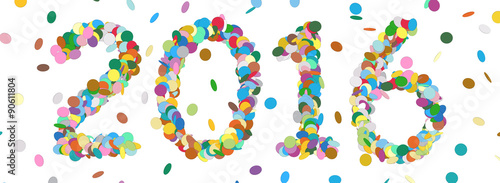 Abstract Confetti Year Date - 2016 - Colorful Panorama Vector - Konfetti, Jahreszahl, Neujahr, Party
