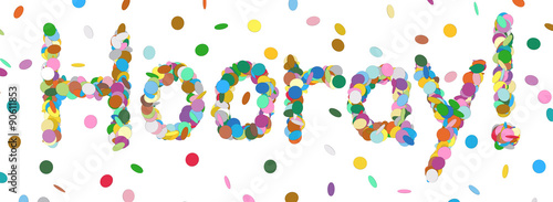 Abstract Confetti Word - Hooray Letter - Colorful Panorama Vector - Konfetti, Buchstaben, Wort