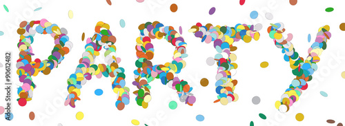 Abstract Confetti Word - PARTY Letter - Colorful Panorama Vector - Konfetti, Wort, Buchstaben