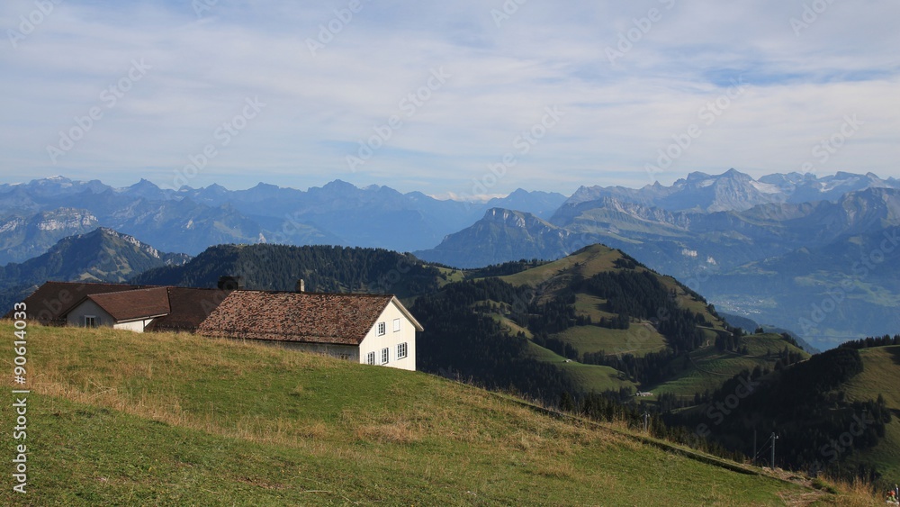 Rural mountain landscape in central Switzerland