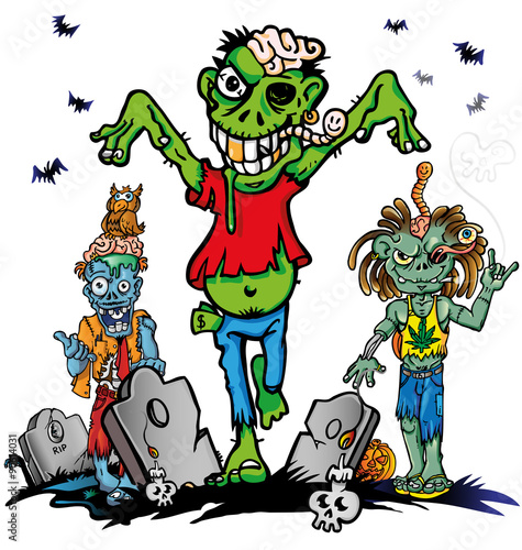 zombie cartoon set 