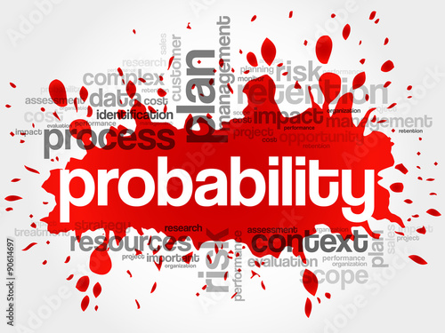 Probability word cloud, business concept