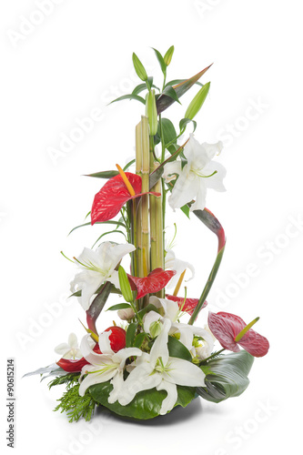 Fototapeta Naklejka Na Ścianę i Meble -  Floral arrangement made of Lily and Anthurium flowers