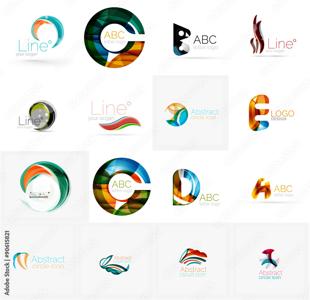 Set of universal company logo ideas, business icon collection Set of universal company logo ideas, business icon collection