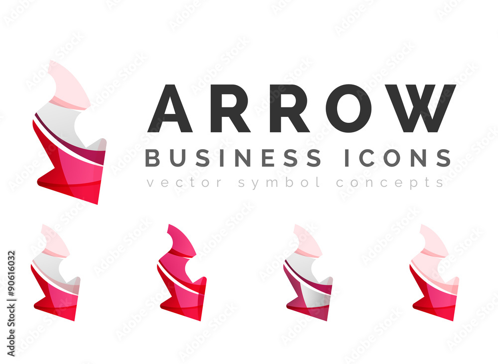 Obraz premium Set of arrow logo business icons