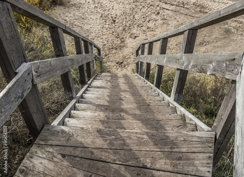 wooden staircase down