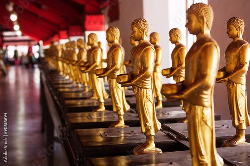 Buddha statues , Wat Phra Mahathat Nakhonsitammarat in Thailand photo