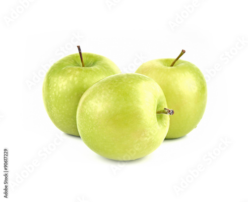 Green apple fresh isolated white background