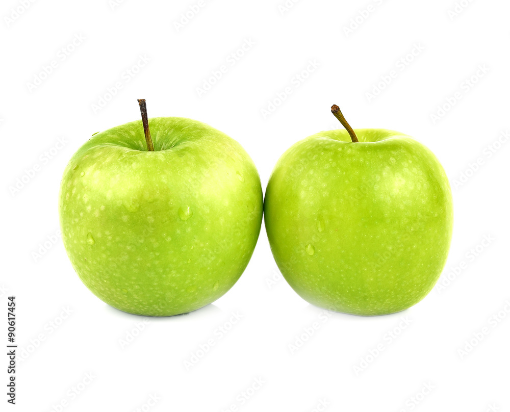 Fresh apples green isolated white background Fresh apples green isolated white background